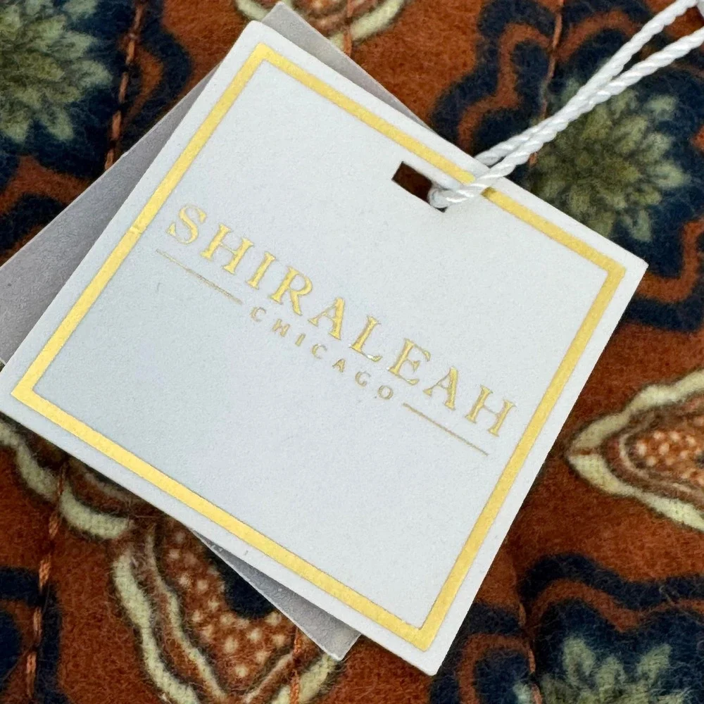 Shiraleah Chicago Evan Top Handle Clutch Wood Handle Quilted Multi Color NWT